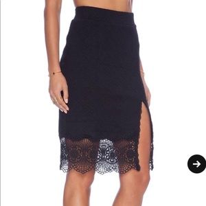 Free People Black Story Teller Knee-length Skirt